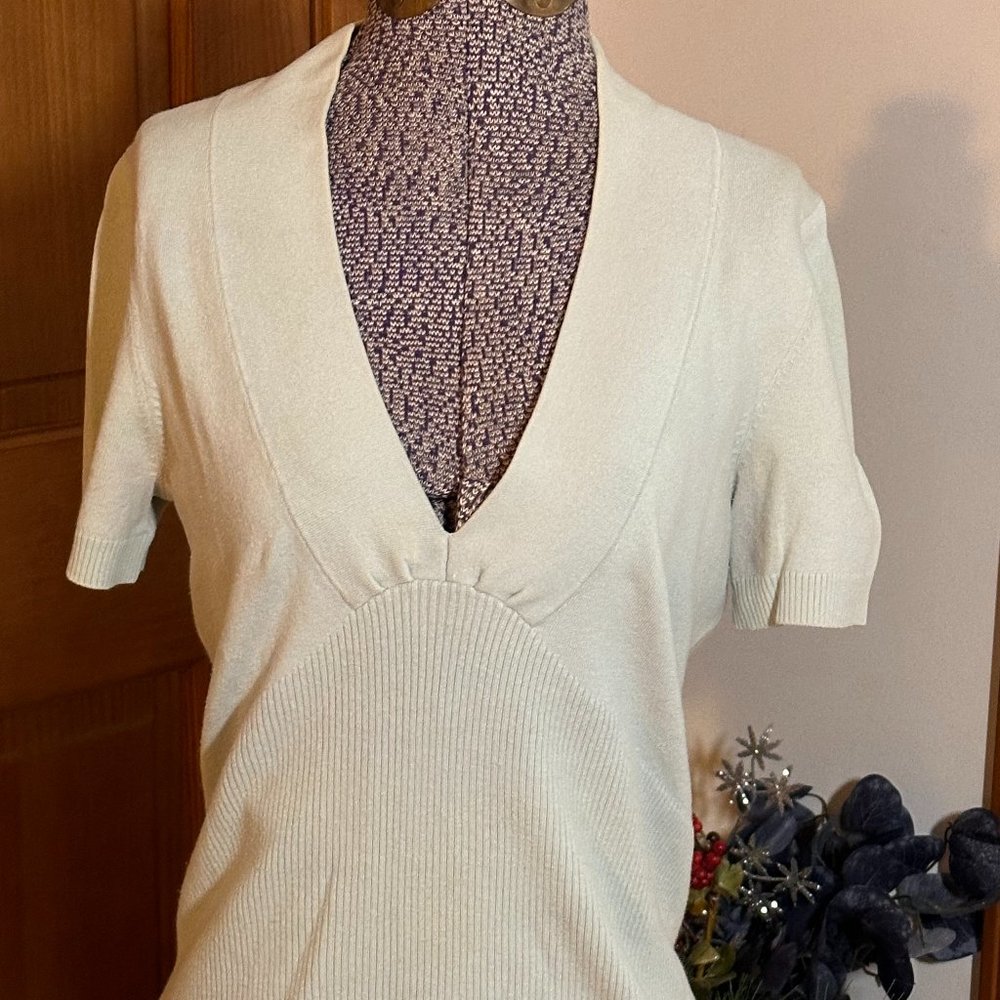 Powder Blue V Neck Top